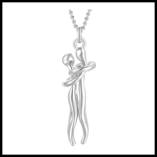 Hug Love Couple Necklace Symbolizing Lifelong Bond Keepsake