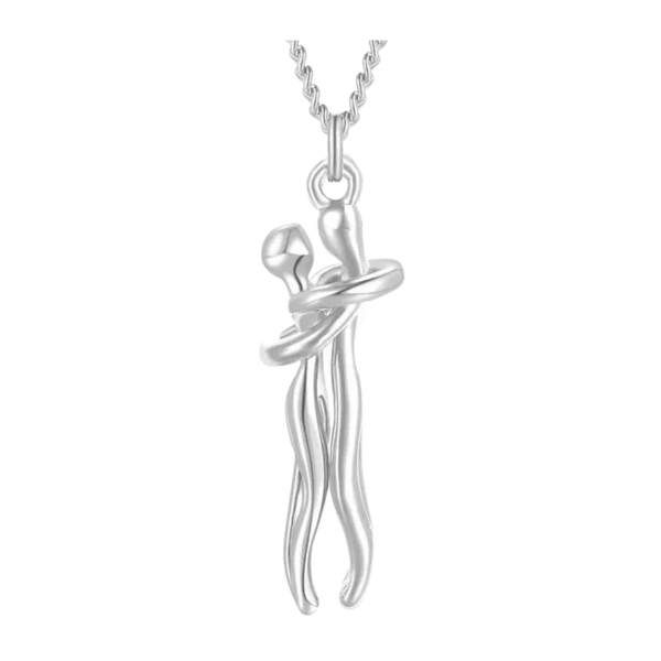 Hug Love Couple Necklace Symbolizing Lifelong Bond Keepsake