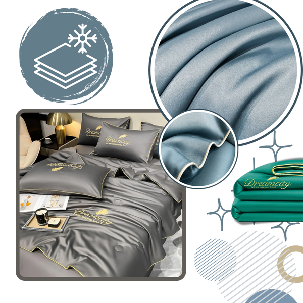 Premium Icy Silk Linen Duvet Cover for Cool Night Comfort