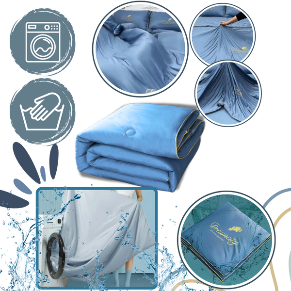 Premium Icy Silk Linen Duvet Cover for Cool Night Comfort