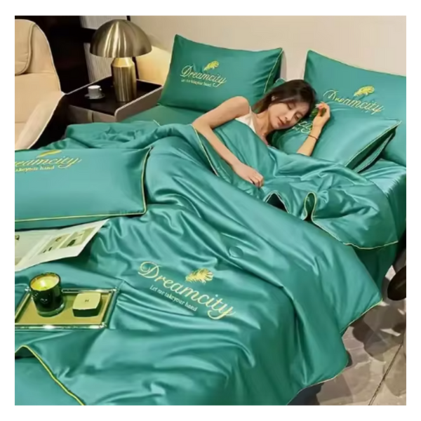Premium Icy Silk Linen Duvet Cover for Cool Night Comfort