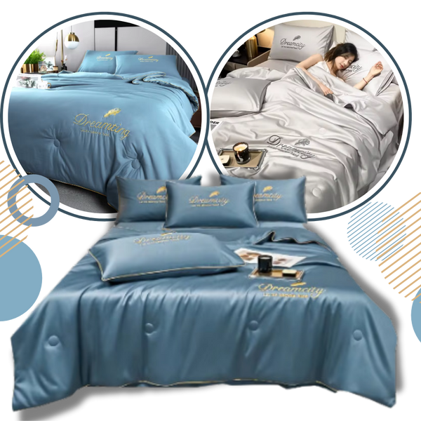 Premium Icy Silk Linen Duvet Cover for Cool Night Comfort