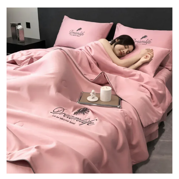 Premium Icy Silk Linen Duvet Cover for Cool Night Comfort