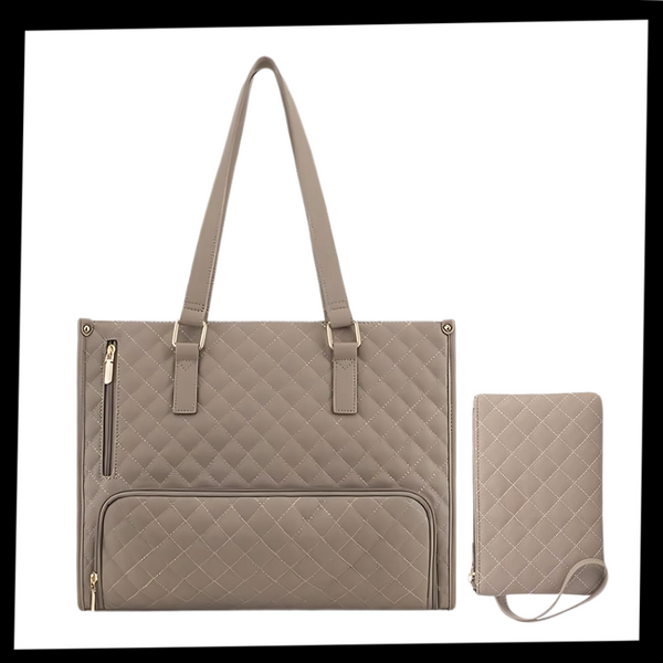 Insulated Tote Bag With Lunch Compartment And Laptop Space