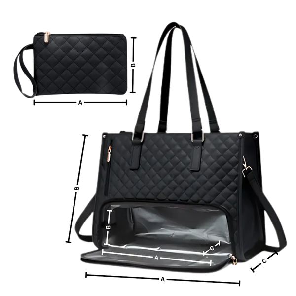 Insulated Tote Bag With Lunch Compartment And Laptop Space