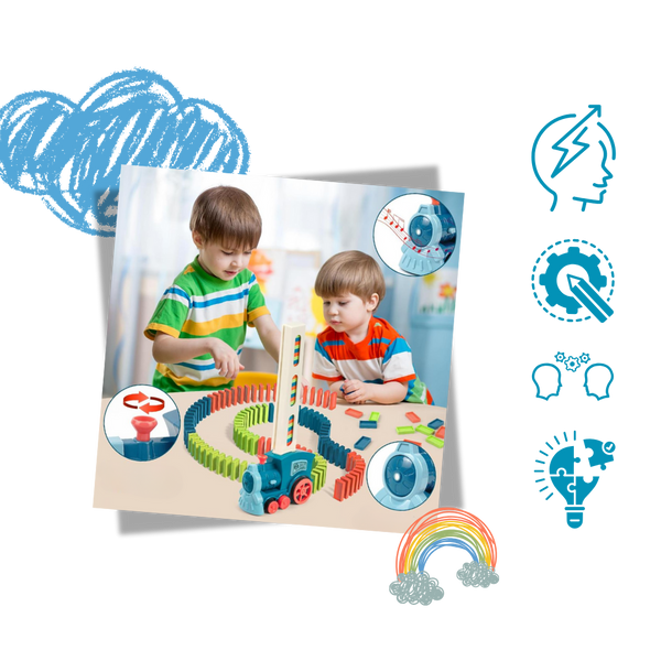 Smart Domino Train Set With Automatic Setup For Stem Education