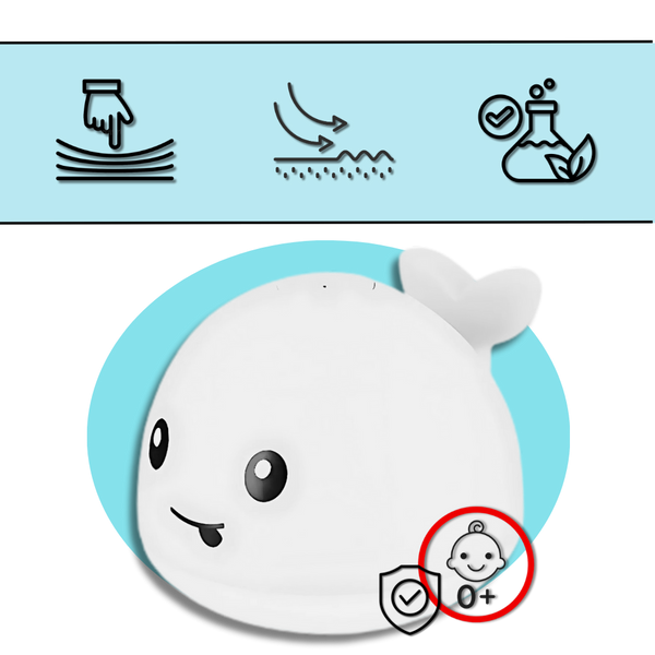 Animated Whale Bath Toy With Glow Lights For Fun Bath Time