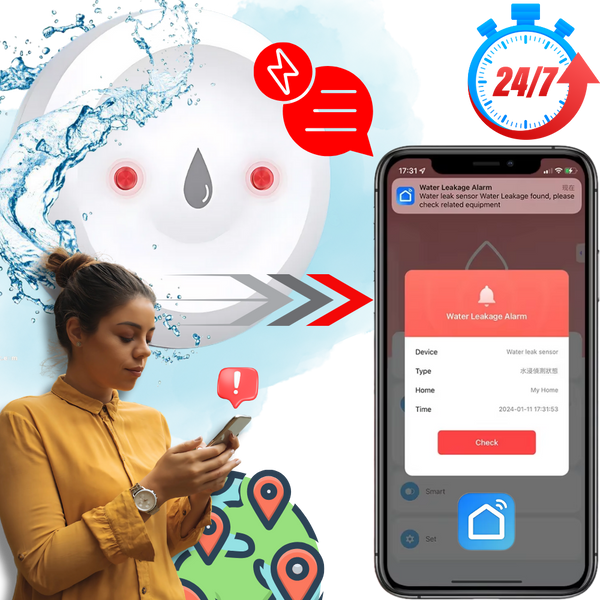 Wireless Leak Sensor With Real Time Alerts And App Control