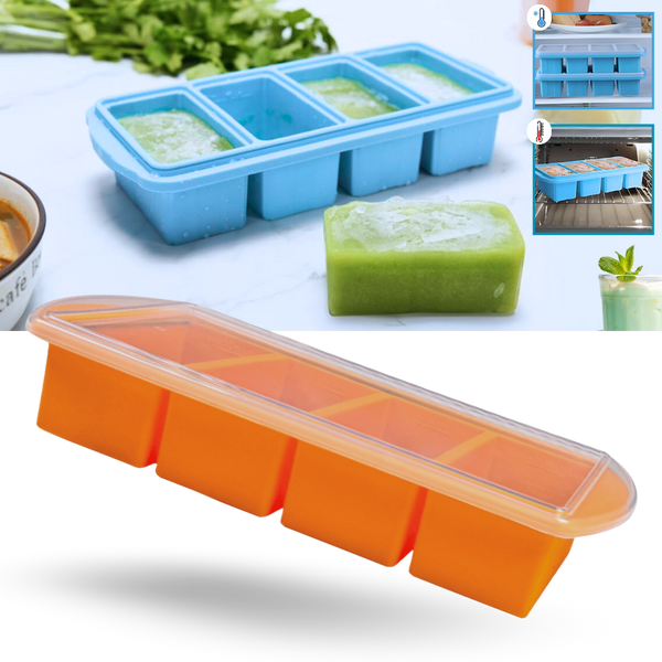 Soup Cube Tray With Airtight Lid For Secure Freezing And Storage