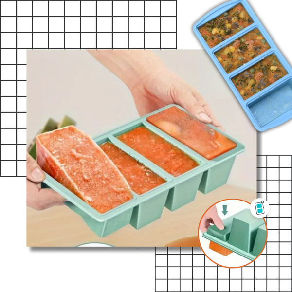 Soup Cube Tray With Airtight Lid For Secure Freezing And Storage
