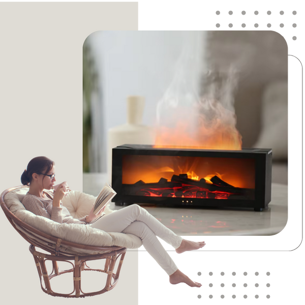 Led Fireplace Diffuser With Realistic Flame And Soothing Aromatherapy