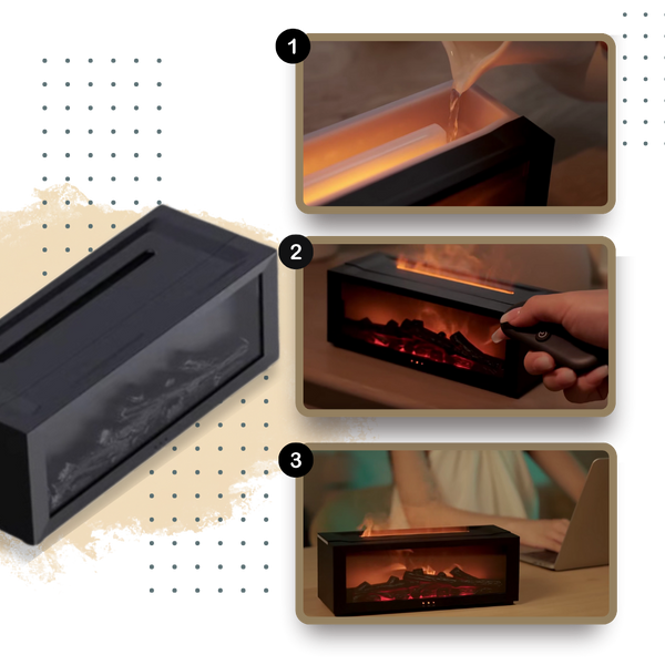 Led Fireplace Diffuser With Realistic Flame And Soothing Aromatherapy