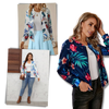 Floral Bomber Jacket With Lightweight Comfort And Zip Closure
