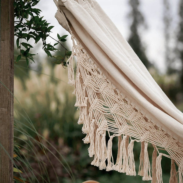 Handcrafted Cotton Macrame Hammock With Loop End For Easy Hanging