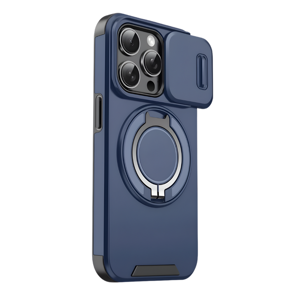 Magnetic Armor iPhone Case With 360 Degree Kickstand And Camera Shield