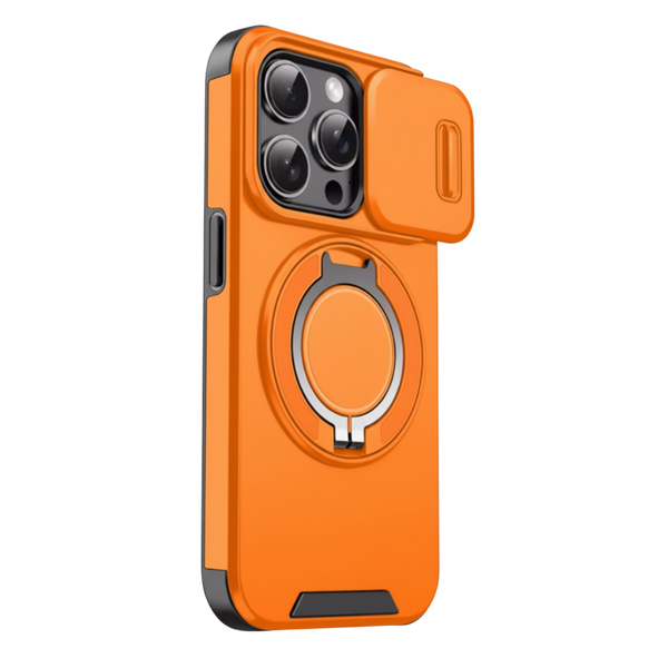 Magnetic Armor iPhone Case With 360 Degree Kickstand And Camera Shield