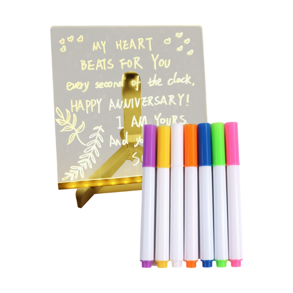 RGB LED Note Board With Reusable Dry Erase Surface And Stand