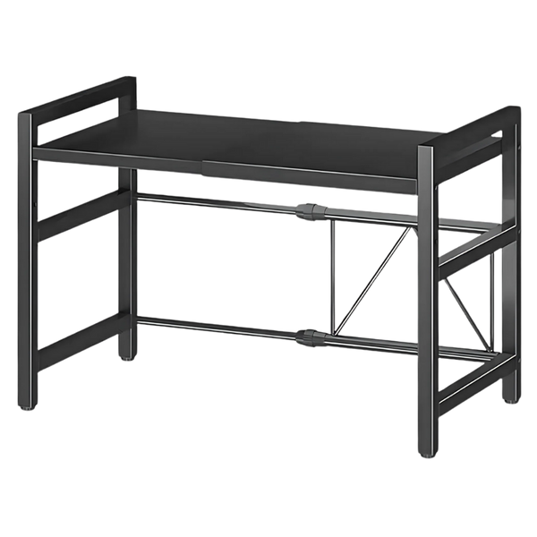 Expandable Kitchen Rack For Clutter Free Countertops With Hooks