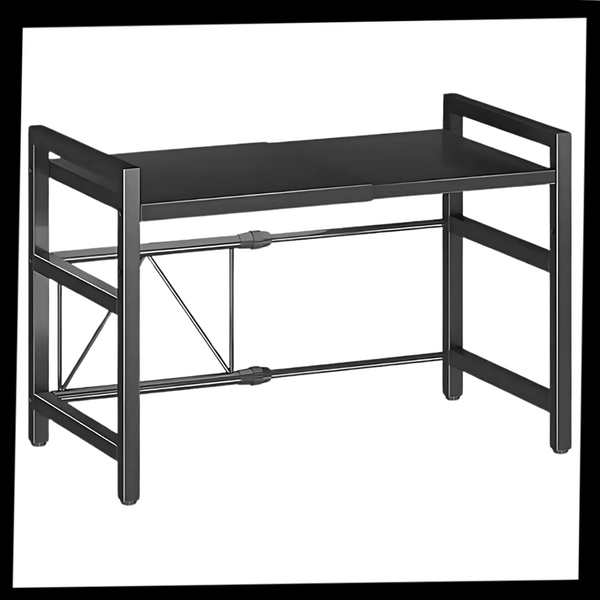 Expandable Kitchen Rack For Clutter Free Countertops With Hooks