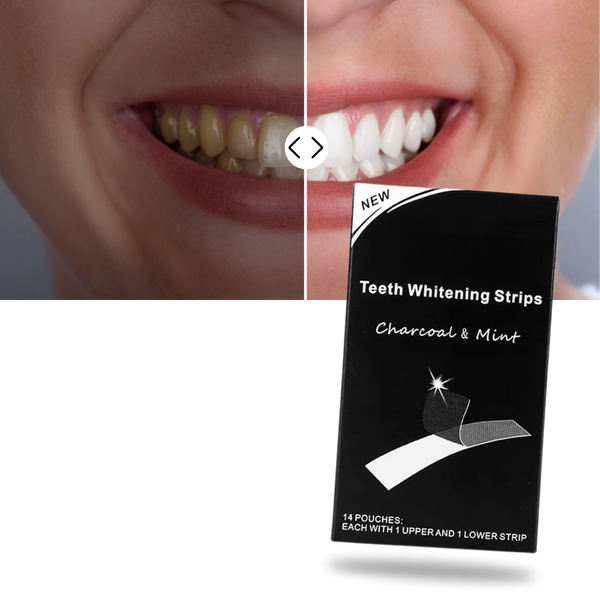 Minty Charcoal Whitening Strips For Gentle Enamel Safe Stain Removal
