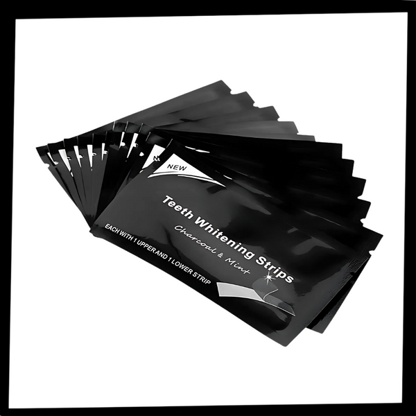 Minty Charcoal Whitening Strips For Gentle Enamel Safe Stain Removal