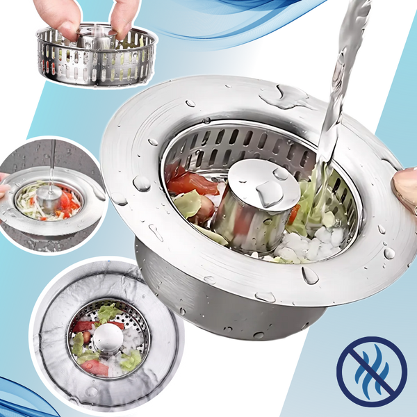 Premium 3-in-1 Stainless Steel Sink Drain With Odor Block And Water Storage
