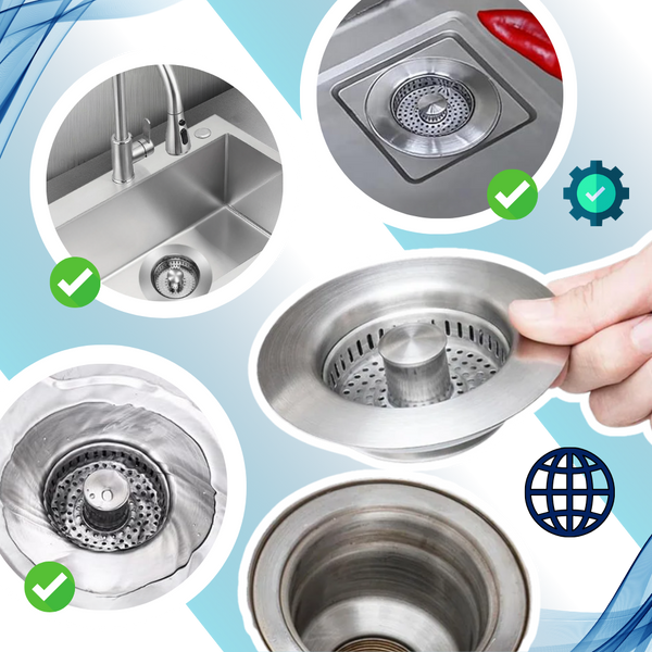 Premium 3-in-1 Stainless Steel Sink Drain With Odor Block And Water Storage