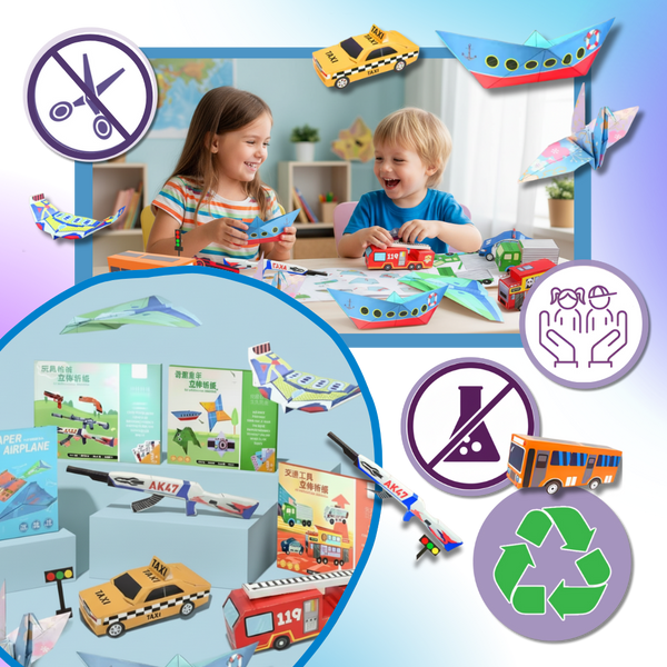 Multi-Theme Origami Book With Colorful Pre-Cut Sheets For Creative Kids