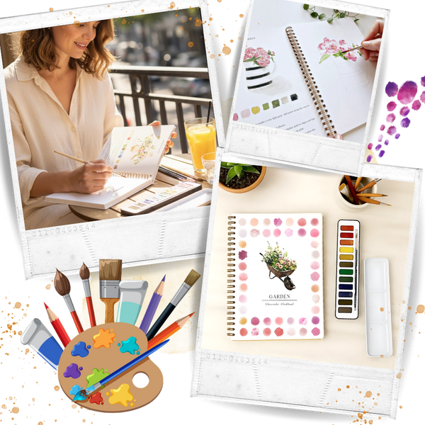Festive Watercolor Book Set With Paints And Brushes For Stress Relief