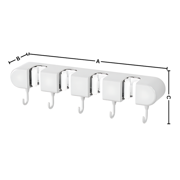 All Purpose Broom Holder With Secure Moisture Resistant Mount