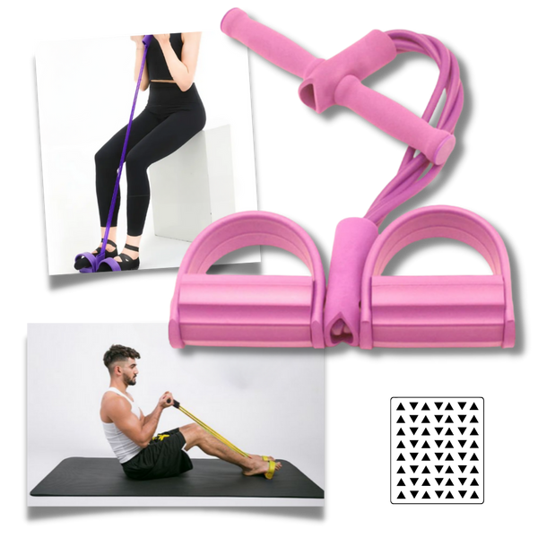Four-Tube Pedal Resistance Band For Leg And Full-Body Workouts