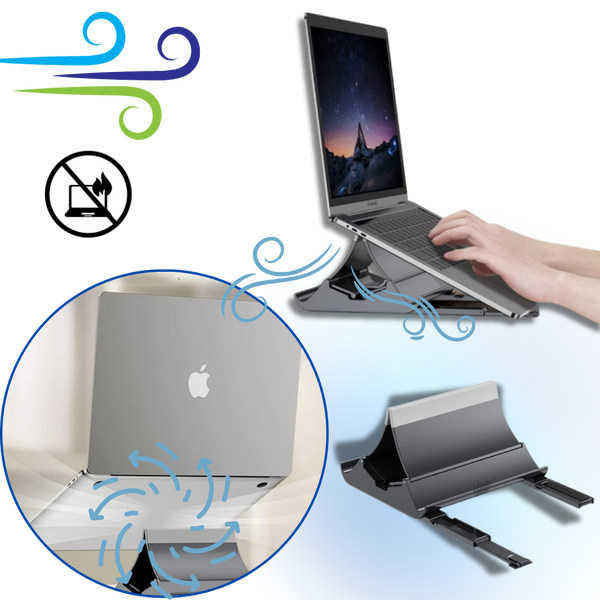 Vertical Laptop Stand for Stable Cooling and Space Saving