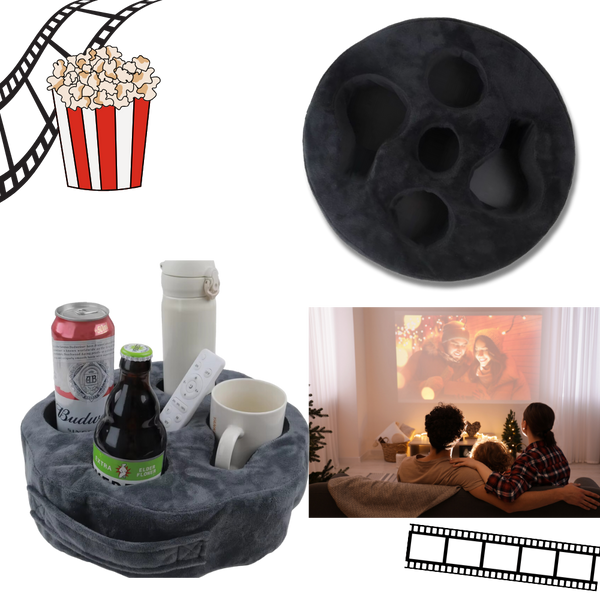 Sofa Cup Holder Organizer With Removable Velvet Cover And Compartments