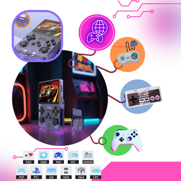 Retro Portable Handheld Console With 1500 Built In Games And Emulator Support