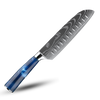 Atlantic Blue Japanese Knife Set With Damascus Design And Razor Sharpness