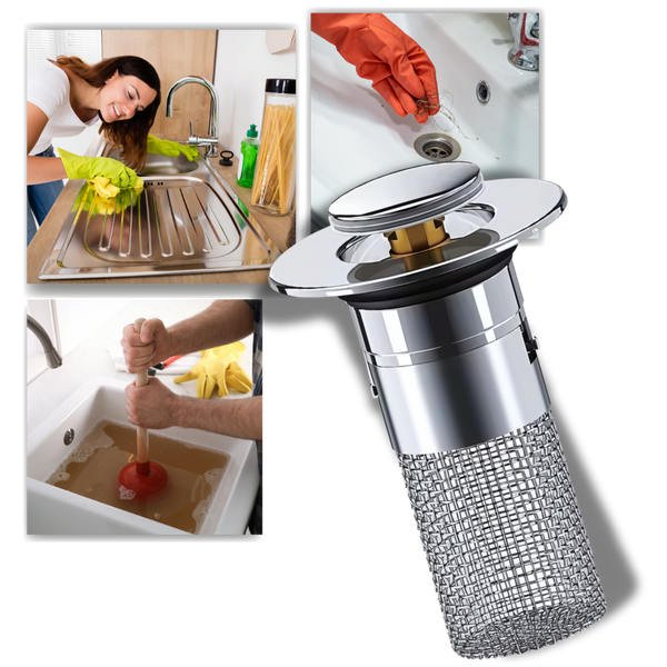 Odor Blocking Pop Up Sink Stopper For Clean Clog Free Drains