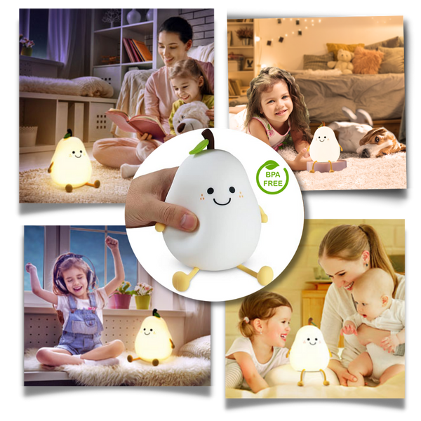 Pear Shaped USB LED Night Light With Touch Activation And 7 Color Gradient