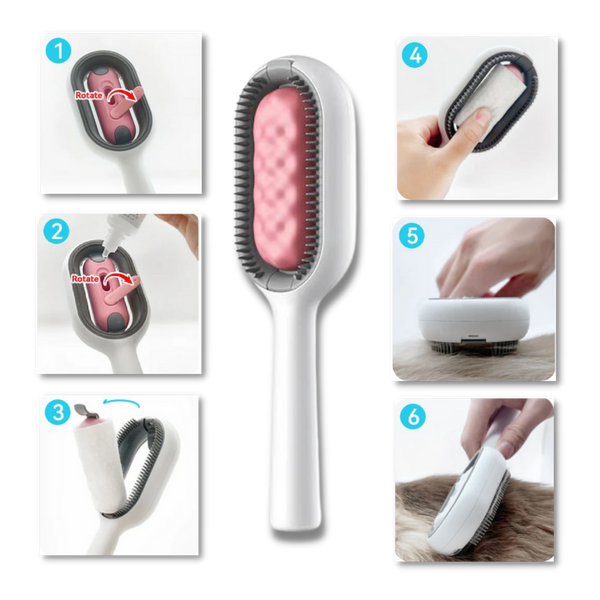 Premium Self Cleaning Pet Grooming Brush With Water Tank
