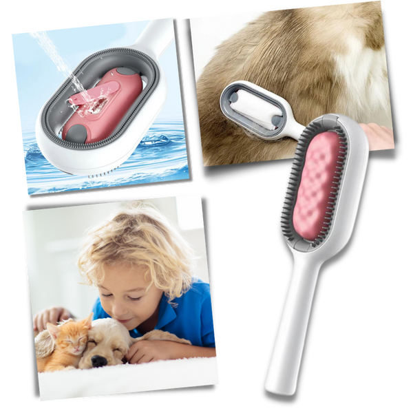 Premium Self Cleaning Pet Grooming Brush With Water Tank