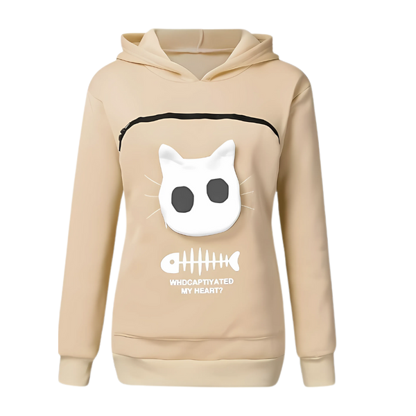 Pet Interaction Hoodie With Fur Lined Pouch For Cozy Snuggles