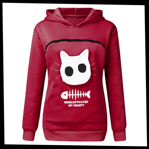 Pet Interaction Hoodie With Fur Lined Pouch For Cozy Snuggles