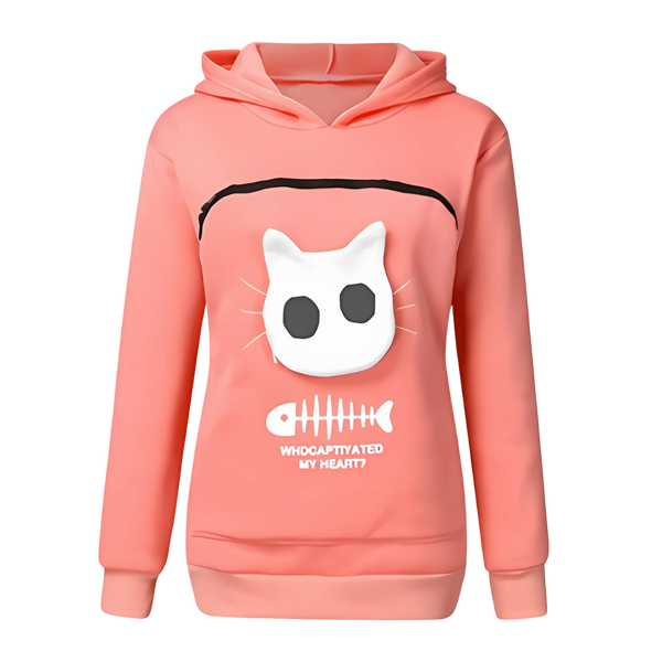 Pet Interaction Hoodie With Fur Lined Pouch For Cozy Snuggles