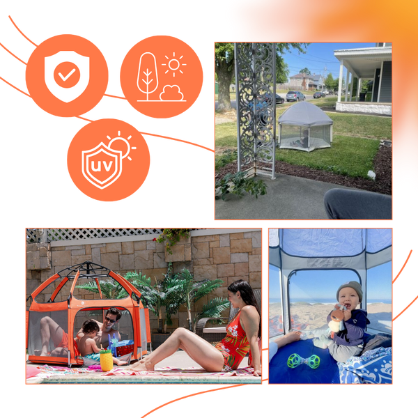 Portable Breathable Mesh Play Yard For Kids With UV Protection