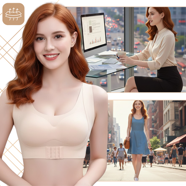 Seamless Front-Closure Bra for Natural Lift and Posture Support