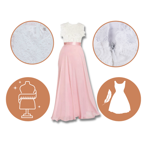Graceful Lace Chiffon Dress With Empire Waist For Timeless Style