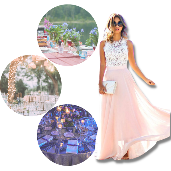 Graceful Lace Chiffon Dress With Empire Waist For Timeless Style