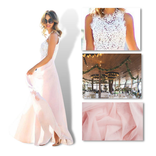 Graceful Lace Chiffon Dress With Empire Waist For Timeless Style