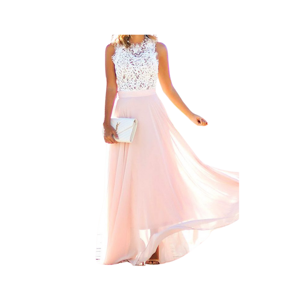 Graceful Lace Chiffon Dress With Empire Waist For Timeless Style