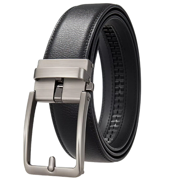 Hole-Free Cowhide Belt With Auto Buckle And Adjustable Fit
