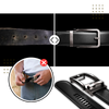 Hole-Free Cowhide Belt With Auto Buckle And Adjustable Fit